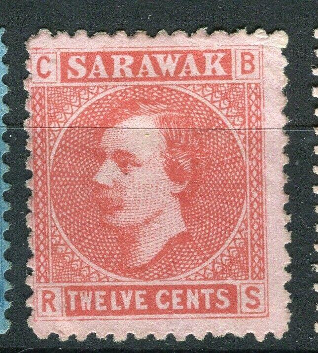 SARAWAK; 1875 early classic C.Brooke issue Mint unused 12c. value