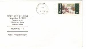 US 1384a (Unlisted) 6c Christmas pre-cxl on FDC PPP Cachet Unadd ECV $600.00