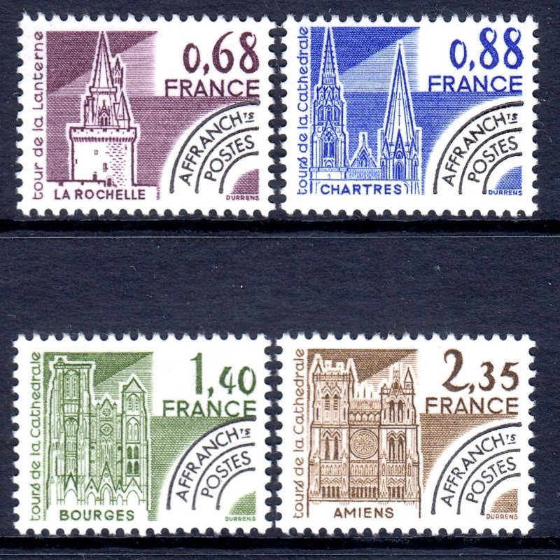 France 1979 Towers Complete Mint MNH Set SC 1653-1656 Yv 162-165