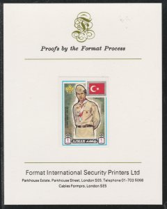 AJMAN 1971 WORLD SCOUTS - TURKEY  imperf on FORMAT INT PROOF CARD