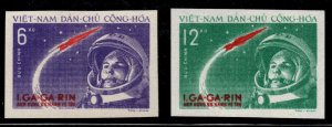 NORTH VIET NAM  Scott 160-161  Imperforate Yuri Gagarin Space Flight set NGAI