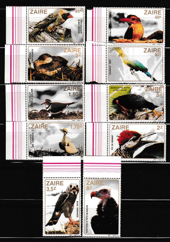 Zaire - BIRDS - Set - MNH