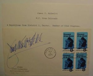 US AUTOGRAPH M/C DENVER JAMES McKEVITT