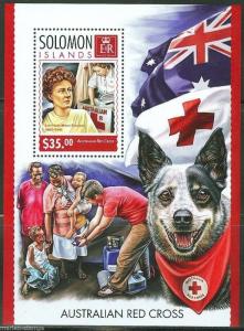 SOLOMON ISLANDS 2014 AUSTRALIAN RED CROSS RESCUE DOG  SOUVENIR  SHEET MINT  NH