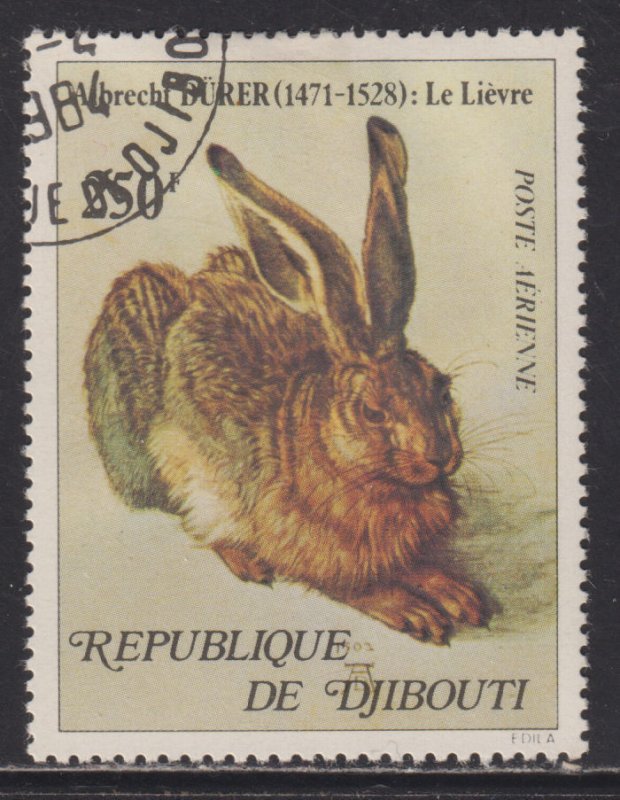 Djibouti C120 Young Hare by: Albrecht Dürer 1978