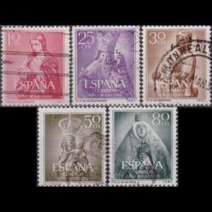 SPAIN 1954 - Scott# 804/10 Marian Year 10-80c Used