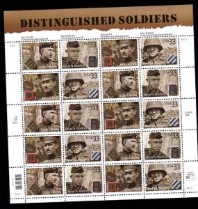 3393-96 Dishtinguished Soldiers Sheet VF-NH