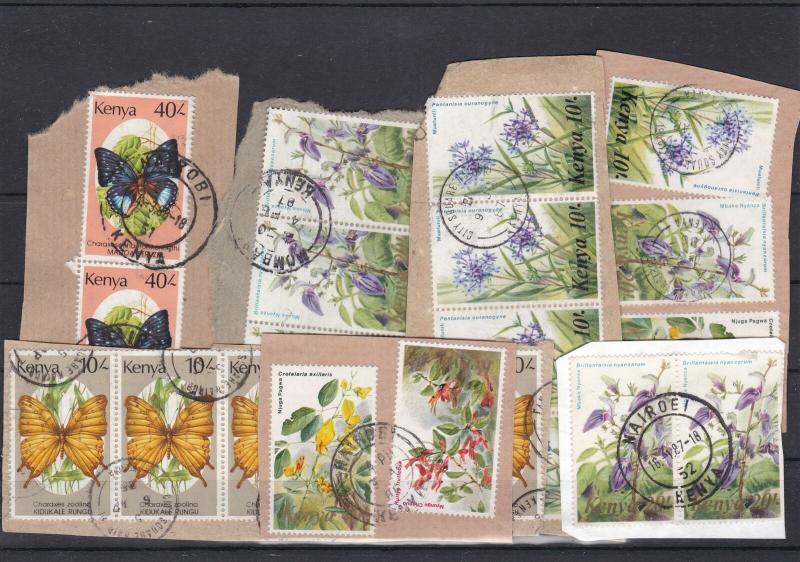 Kenya Stamps on Paper - Flowers + Butterflies Ref 32567