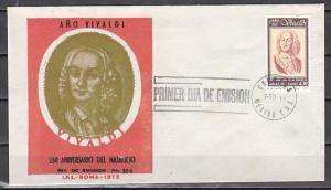 Mexico, Scott cat. C589. Composer A. Vivaldi issue. First day cover. ^