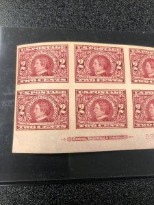 US Scott 371 Plate Block XF Lightly Hinged