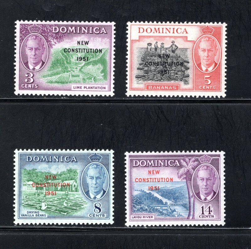 Dominica SC# 137-140, F/VF, Unused, Original Gum, KG VI,  CV $2.90 .... 1710081