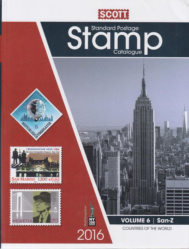 2016 Scott Stamp Catalogues, complete set of 6 volumes, gently used.