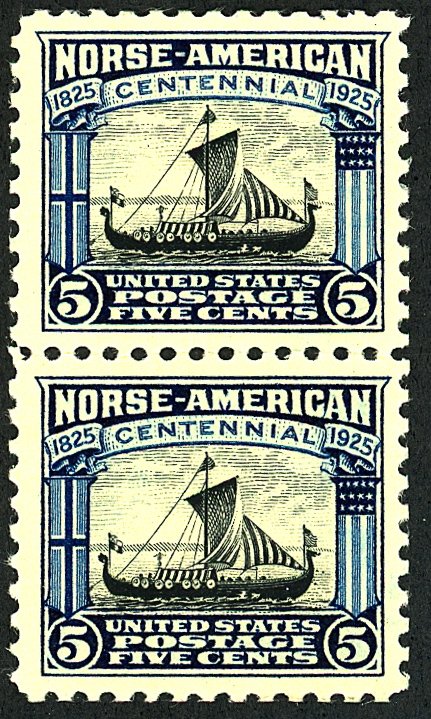 U.S. #621 MINT PAIR OG NH DIST. GUM