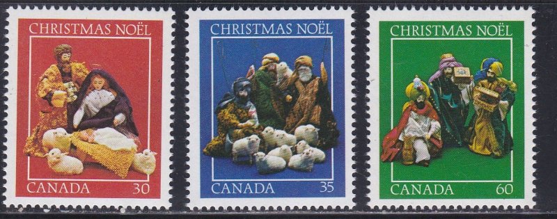 Canada # 973-975, Christmas, NH, 1/2 Cat.