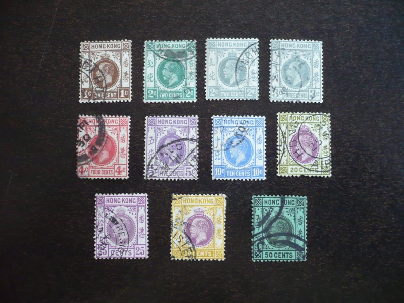 Stamps - Hong Kong - Scott# 129-134,137,139-142 - Used Part Set of 11 Stamps