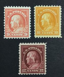 US #432,433,435a MINT OG H $120 LOT #8659