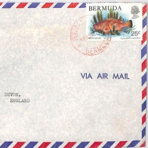 Bermuda *Hinson Island* Commercial Air Mail Cover *Perot* RED CDS FISH 1978 BT78