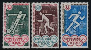 Chad C168-70 MNH Olympic Sports, Soccer, Athletics