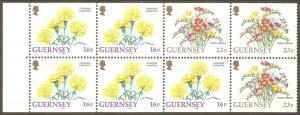 GUERNSEY Sc# 488b MNH FVF Booklet Pane Flowers