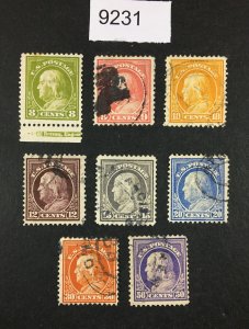 MOMEN: US STAMPS   # 414-421 USED LOT #C 9231