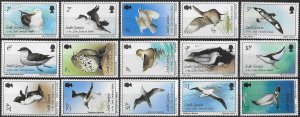 1987 South Georgia Seabirds 15v. MNH Michel n. 150/64