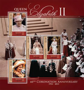 Grenada 2013 - Coronation of Queen Elizabeth ll Stamp-  Sheet of 4 - MNH