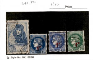 France, Postage Stamp, #396-399 Used, 1940 World War I Pilot Guynemer (AG)