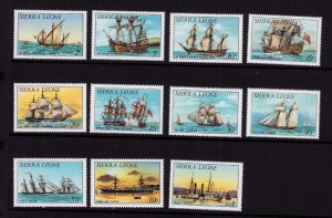 Sierra Leone 639-649 Ships Short Set MNH 1984