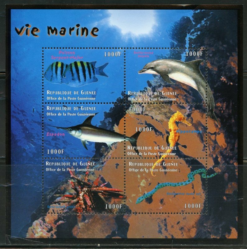 GUINEA MARINE LIFE IV SHEET MINT NH