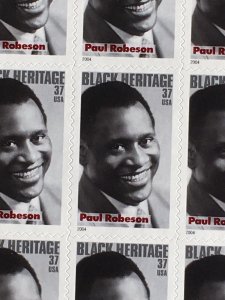 2004 sheet of Black Heritage stamps - Paul Robeson Sc # 3834 