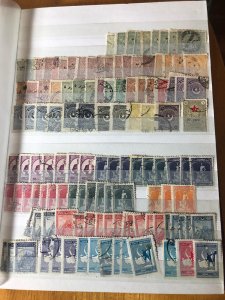 Red Stock Book Full Of Very Old Turkey & Norway Stamps  VERY CLEAN VERY NICE