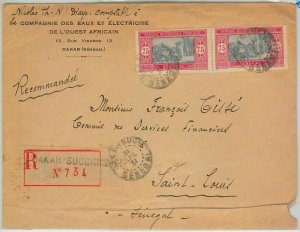 45182 - SENEGAL - POSTAL HISTORY - REGISTERED LETTER from DAKAR...-