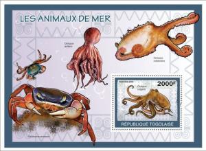 TOGO 2010 SHEET SEA ANIMALS MARINE LIFE CRABS CRUSTACEANS LOBSTERS tg10105b