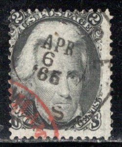 United States Scott 73, used, red cancellation, clear day, month and YEAR