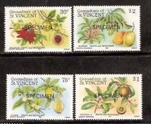 Gr. of St. Vincent 1985 Specimen Fruits & Blossams, Mango, Guava, Flower, Tre...