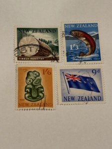 New Zealand – 1960-66 – Partial Set (4 of 5) Mixed Stamps – SC# 342-345 – Used