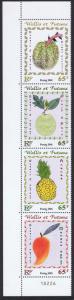 Wallis and Futuna Children's Fruit Paintings strip of 4 with Control Number