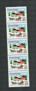 1988 Christmas 2400  Strip  of 5  MNH