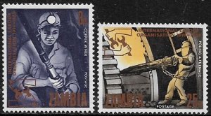Zambia #55-6 Mint Hinged Set - Cooper Mining - ILO