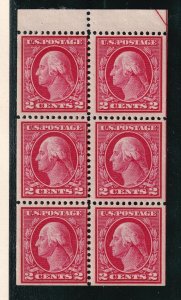 1912 Washington 2c Sc 406a MNH POSITION B MNH nice OG booklet pane (C3