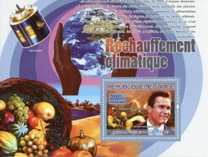 Guinea Famous People Stamps 2007 MNH Global Warming Schwarzenegger 1v S/S I