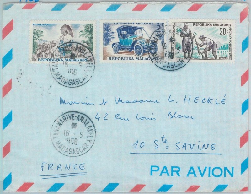 81030 - MADAGASCAR - POSTAL HISTORY -  COVER to FRANCE 1956 agricolture CARS