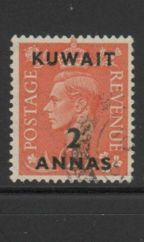 KUWAIT #75  1948  2a on 2p  KING GEORGE VI SURCHARGED   F-VF  USED  a