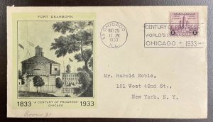 729 Unknown Cachet 1933 Century of Progress, Chicago FDC   P-35