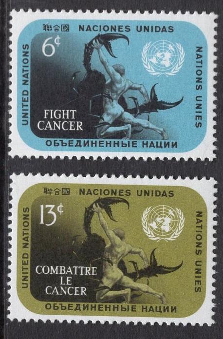 United Nations  New York  #207-208 1970   MNH  fight cancer