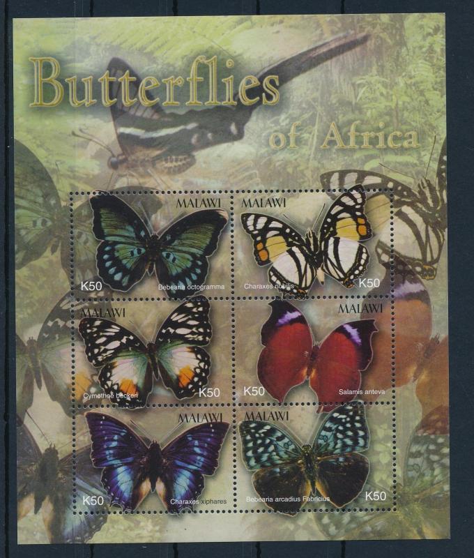 [38804] Malawi 2003 Butterflies Schmetterlingen Papillons  MNH Sheet