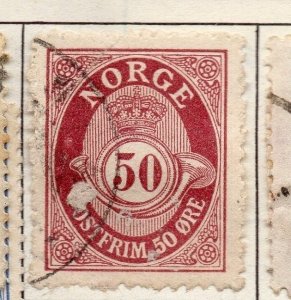 Norway 1890s Definitive Early Issue Fine Used 50ore. 156399