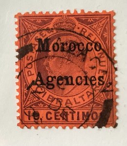 British office in Morocco 1905 Scott 22 used - 10c, Edward VII, Gibraltar OVPT