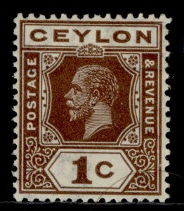 CEYLON GV SG338, 1c brown, M MINT.