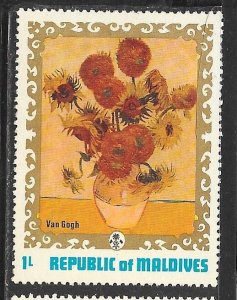 Maldive Islands 420: 1l Sunflowers (Vincent van Gogh), MH, VF